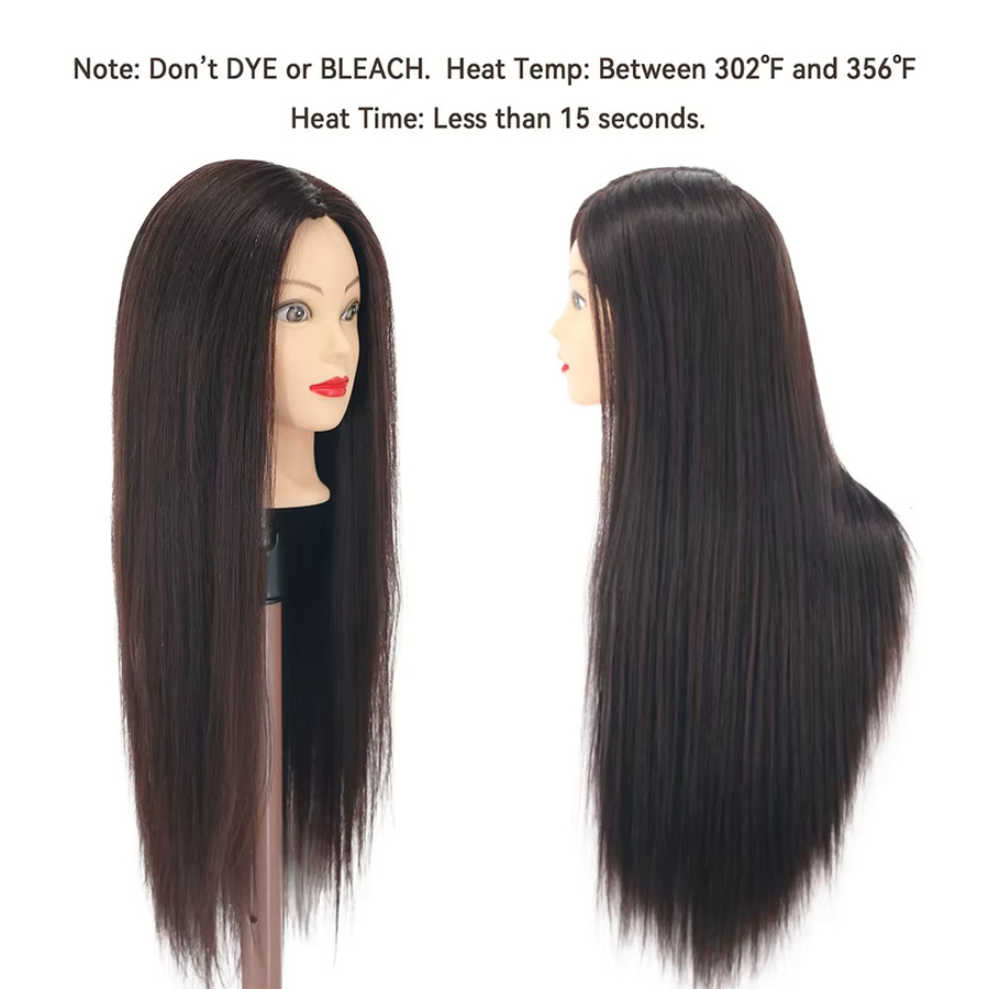 Simnient Übungskopf mit 60cm Echthaar, 85% Gemisch, für Friseure - Bild 2