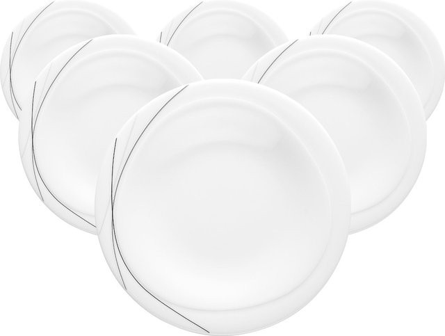 Seltmann Weiden Brotteller Trio Highline aus Porzellan, Weiß, 6er Set, Durchmesser: 19,8 cm - Bild 1