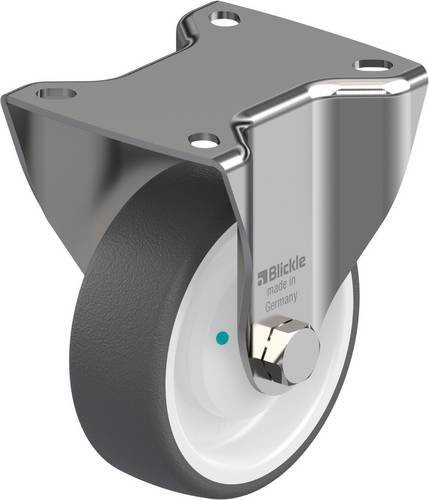 Blickle Bockrolle 761558 BKX-POTH 100KAD-1 aus Edelstahl in Grau und Weiß mit 100 mm Rad-Durchmesser und 300 kg Tragfähigkeit - Bild 1