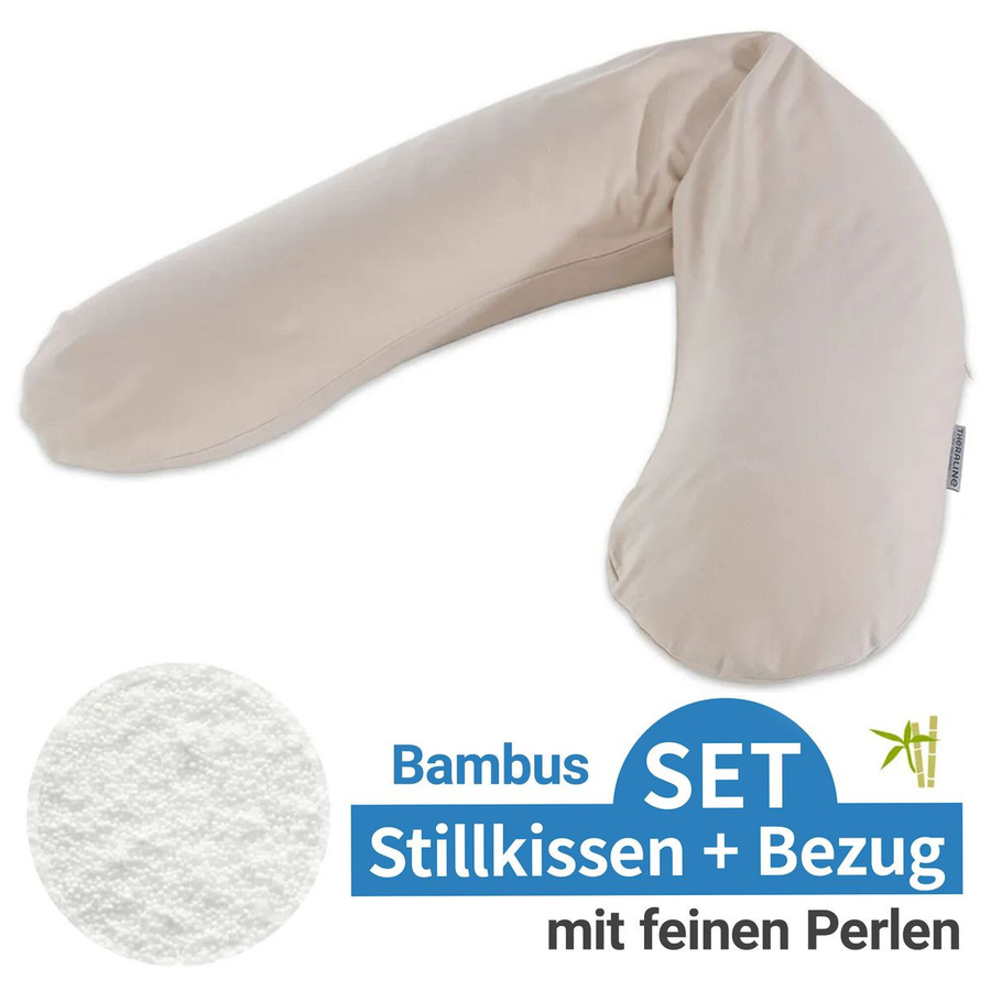 Theraline Stillkissen Das Original mit Mikroperlen-Füllung und Bamboo-Bezug in Kieselgrau, Länge: 190 cm - Bild 1