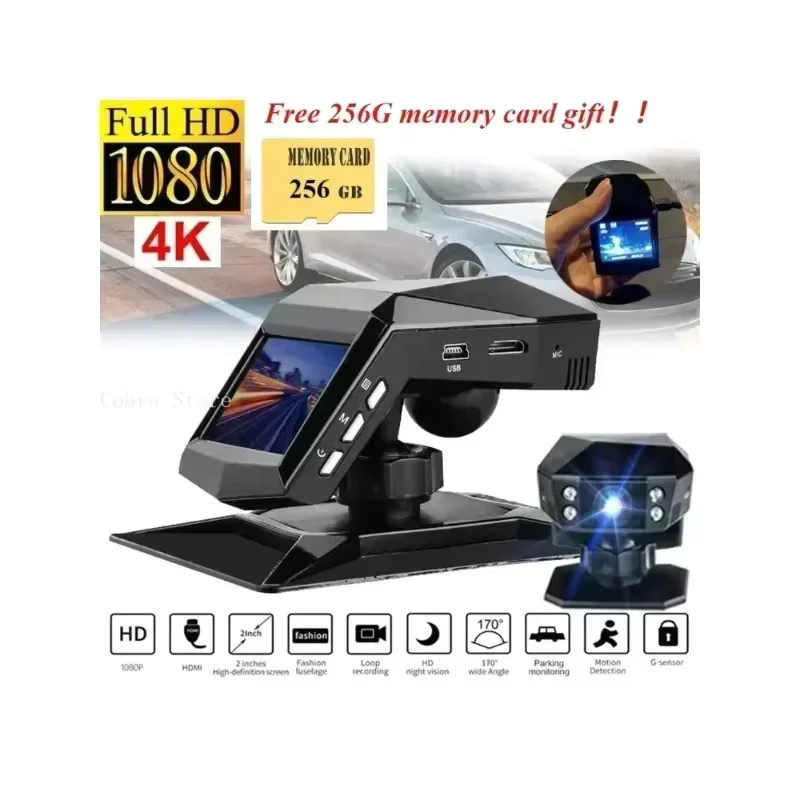 4K UHD Dash Cam Auto DVR mit 1080P Videoaufnahme, 170 Grad Weitwinkel und Nachtsicht, Schwarz - Bild 6