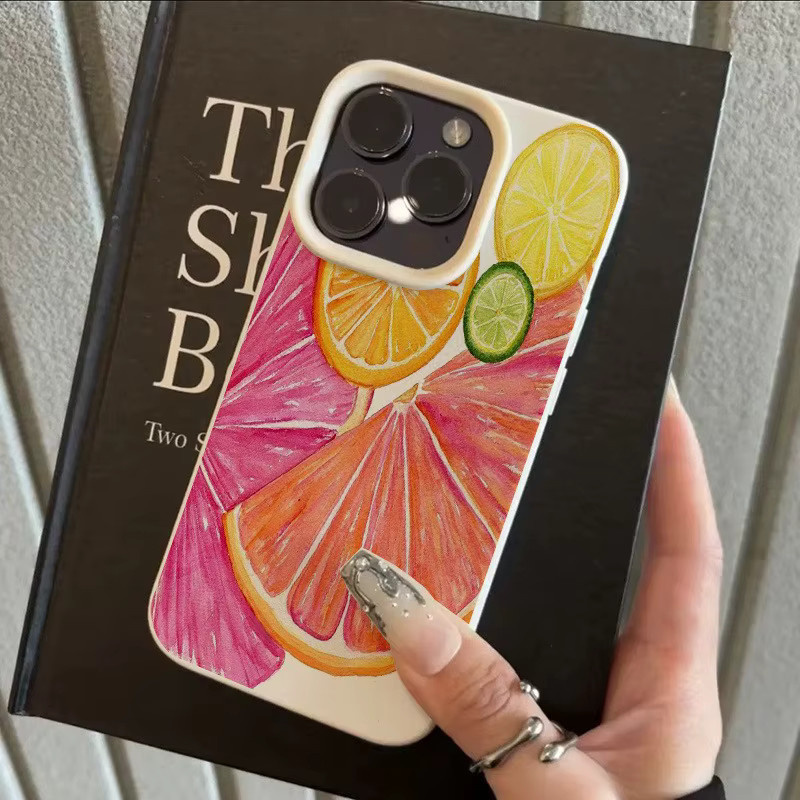 Bunte Handyhülle mit Zitronenmuster für Apple iPhone 17, 16, 15 Pro, Max und Plus in Gelb und Multicolour - Bild 2