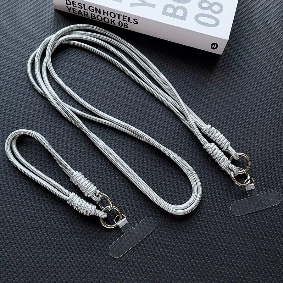 ZHANZHI Universelles Handy Lanyard als verstellbare Handschlaufe und dekorativer Anhänger in Schwarz und Grau - Bild 2