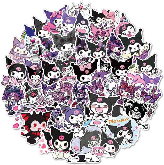 Sanrio Kuromi Cartoon Aufkleber Set wasserfest für Laptop und Telefon in Multicolour - Bild 1