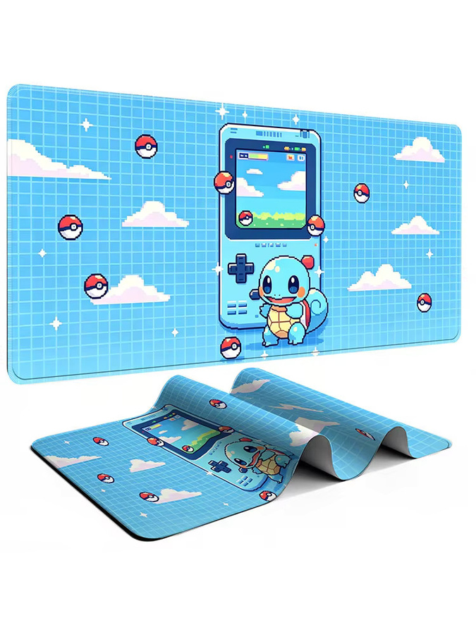 Potdemiel Mauspad Pokemon Squirtle Anime Schreibtischunterlage Blau B: 60 cm, T: 35 cm - Bild 2