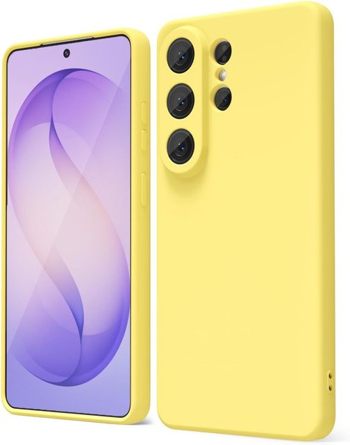 Silikon Schutzhülle für Samsung Galaxy S26 und S25 in Gelb mit Kameraabdeckung - Bild 1