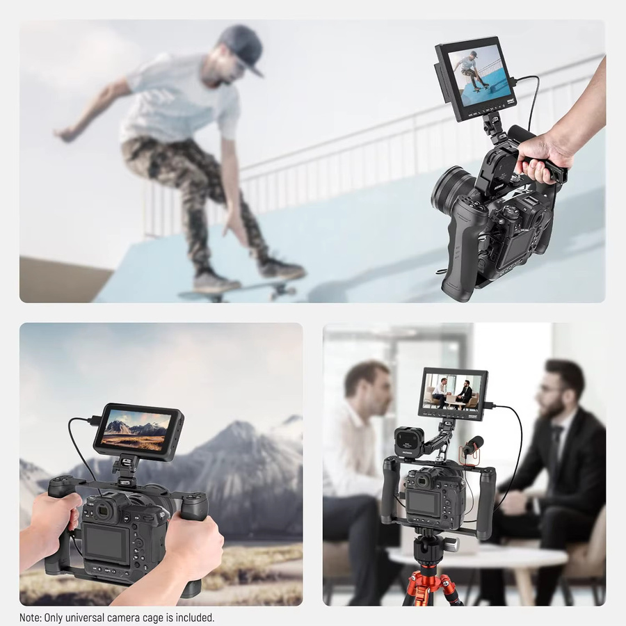 NEEWER Videokamera-Cage mit Arca-Basis, Doppelgriffen und 3/8-Zoll-ARRI-Halterung in Schwarz, kompatibel mit NEEWER 15mm Basisstangen - Bild 8