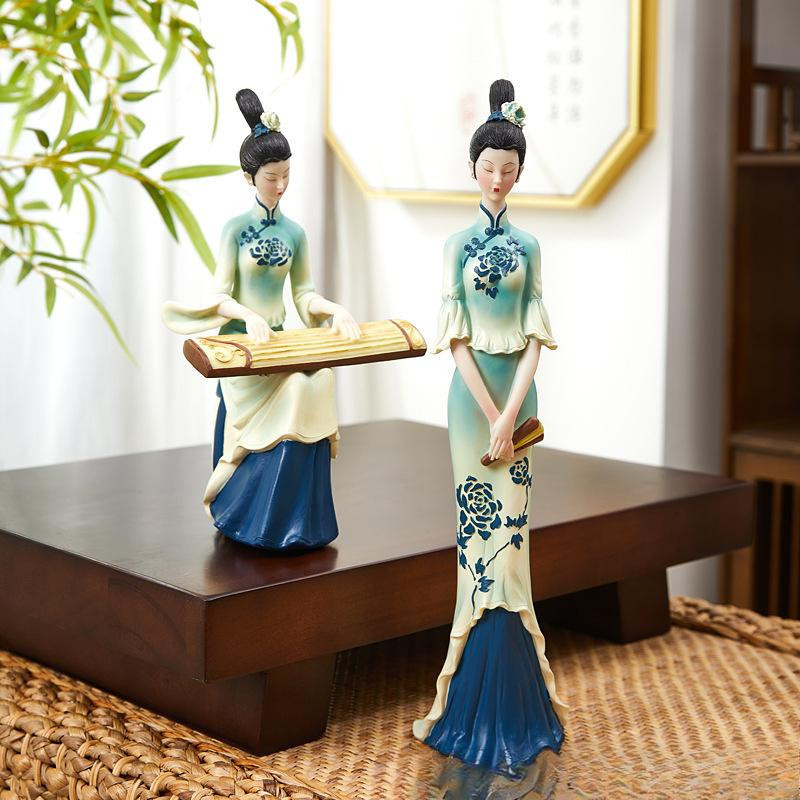 Yiran Furniture Weinschrank im chinesischen Stil mit grünen Ornamenten für dein Wohnzimmer oder den Eingangsbereich - Bild 4