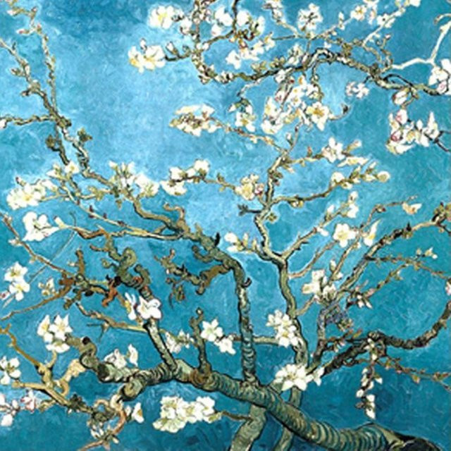 FIYO Diamantmalerei Blühender Baum als Kristall-Kreuzstich in Grau und Blau, B/B/H: 30 x 30 x 1 cm - Bild 1
