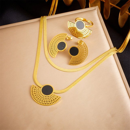 DIEYURO Schmuck-Set Edelstahl, Vintage, Gold, Damen