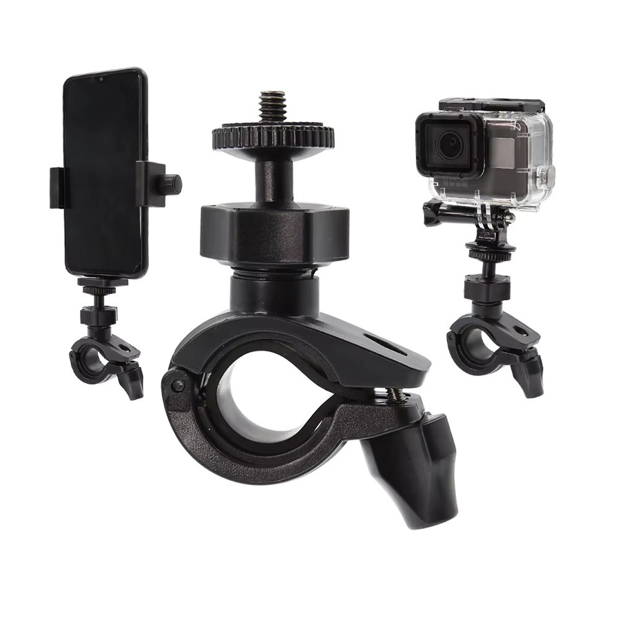360 Grad drehbare Fahrradlenker Halterung für GoPro und Action Cameras in Schwarz - Bild 3