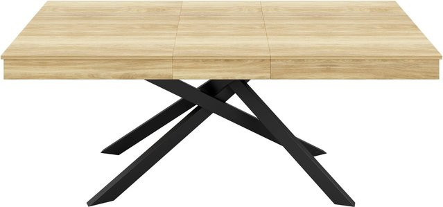 okwish Ausziehbarer Esstisch für 6-8 Personen in Natur, B/T/H: 140 bis 180 x 80 x 76 cm - Bild 1