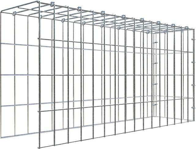 Gabiona C-Ring Anbaukorb Typ 4 in Silbergrau, B/T/H: 40 x 80 x 20 cm - Bild 1