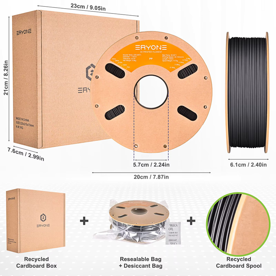 ERYONE PP-CF Filament PP-Kohlefaser für FDM 3D-Druck, Durchmesser: 1,75 mm - Bild 6