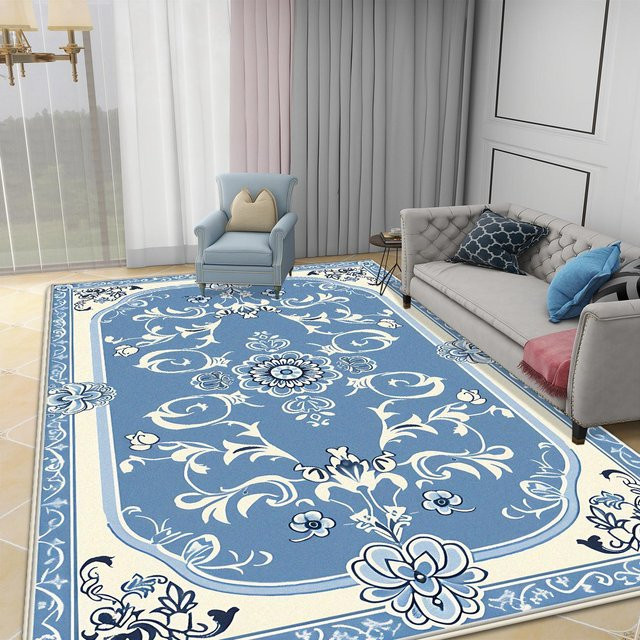 Persischer Teppich JGJG in Blau, Boho-Design, rutschfest und waschbar, B/T: 90 x 60 cm - Bild 1