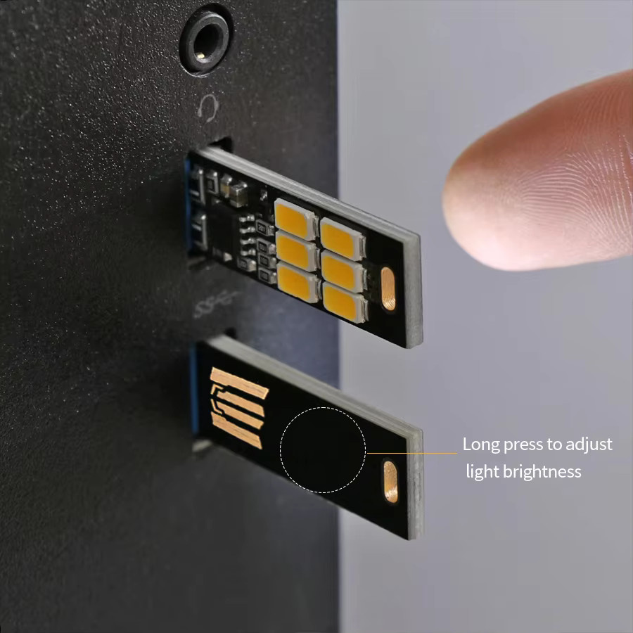 Tragbare Mini USB LED Nachtlicht mit 6 LEDs und Touch Sensor, dimmbar, Warmlicht für Laptop, Computer und Powerbank - Bild 3