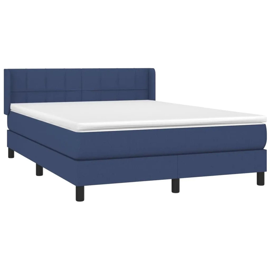 vidaXL Boxspringbett mit Matratze Hybrid-System in Blau, B/T/H: 140 x 200 x 78 cm - Bild 2