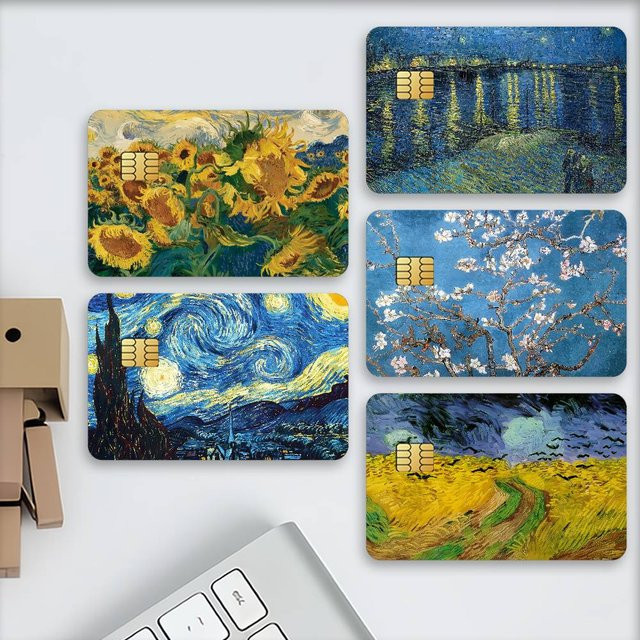 Art Van Dekorative Karten-Aufkleber mit Van Gogh Gemädern, 4 Stück, Mehrfarbig, Rechteckig - Bild 1
