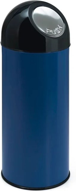PROREGAL Klassischer Abfallbehälter mit Pushdeckel aus Metall, Blau, H x B x T: 84 x 31 x 31 cm, 55 Liter - Bild 1
