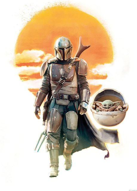 Komar Wandbild Mandalorian The Child Family Trip, Fotoposter, Mehrfarbig, Breite: 50 cm, Höhe: 70 cm - Bild 1