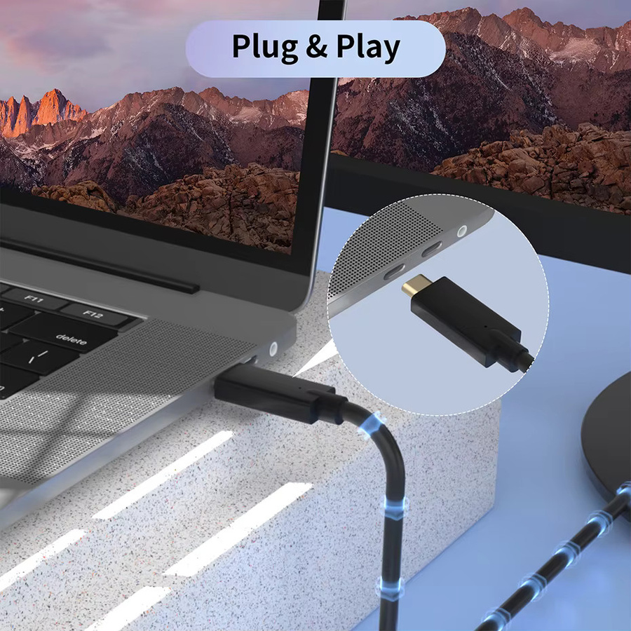 USB-C auf DVI-D Single Link Kabel für MacBook Pro Air Mini und Dell XPS 15, 1080P Unterstützung, Thunderbolt 3/4 und USB 3.1 Typ C kompatibel, Farbe: Schwarz, Länge: 1,8 m - Bild 5