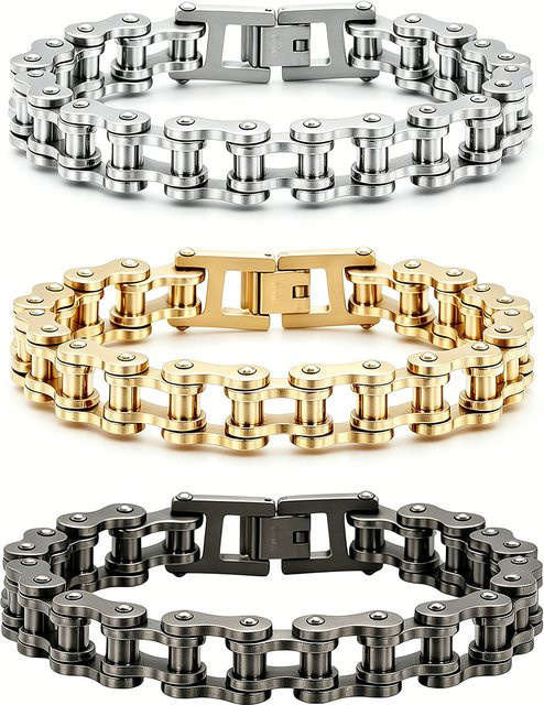 VQYSKO Biker-Kettenarmband Edelstahl, Herren - Bild 1