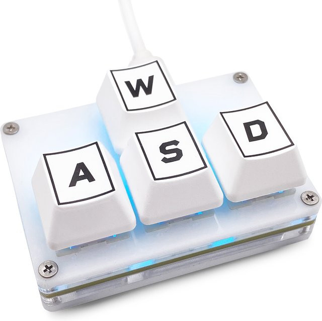 BTXETUEL Mini-4-Tasten-Tastatur in Weiß, programmierbare mechanische Gaming-Tastatur mit USB-C-Anschluss - Bild 1