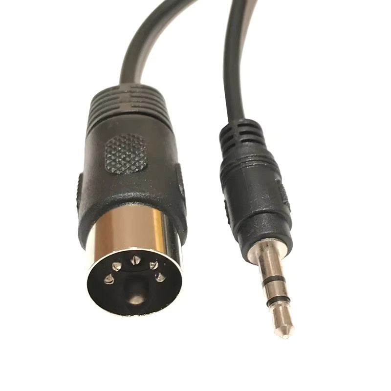 BSN Stereo Jack Audio Kabel 3,5mm Aux auf MIDI DIN 5 Pin, Schwarz, Länge: 1,5 m - Bild 3
