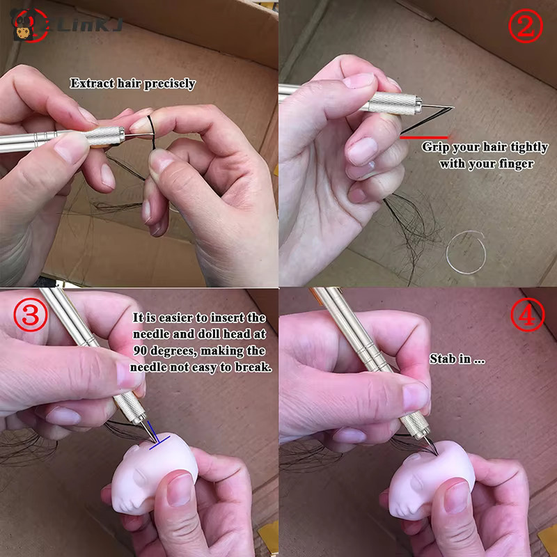 MYPANDA Reroot Nadel Kit 0,8mm für Puppenhaare und Reborn Baby Köpfe aus Metall zum Verwurzeln und Perückenmachen - Bild 2