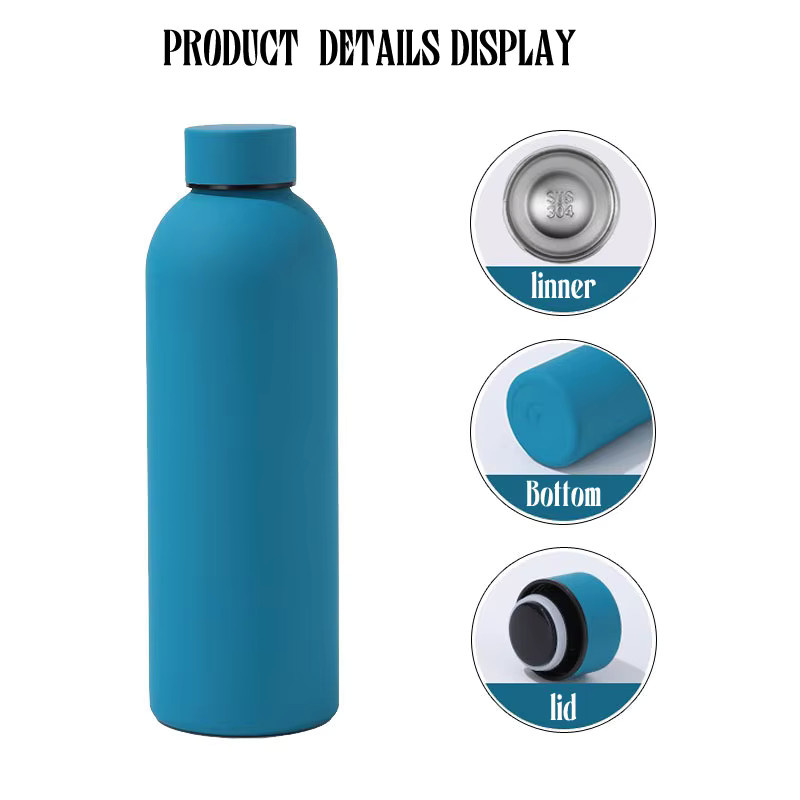Feeyue Thermoskanne aus Edelstahl in Grün, isolierte Wasserflasche für Outdoor und Sport, 500–1000 ml - Bild 3