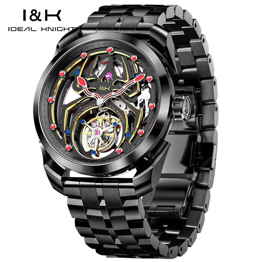 IDEAL KNIGHT Armbanduhr, Tourbillon, Handaufzug, Edelstahl, Silber, Herren - Bild 2