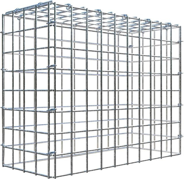 Gabiona C-Ring Anbaukorb Typ 3 aus Stahl in Silbergrau, B/T/H: 40 x 50 x 20 cm, Maschenweite 5 x 5 cm - Bild 1