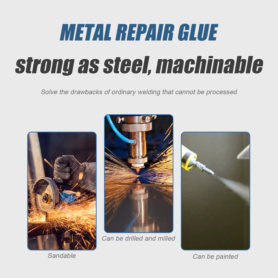 RayHong AB-Gusskleber aus Metall 100 ml Hochfeste Reparatur-Kaltschweiß-Zementfüllpaste für Metall Kunststoff Holz Stein und Gips - Bild 5