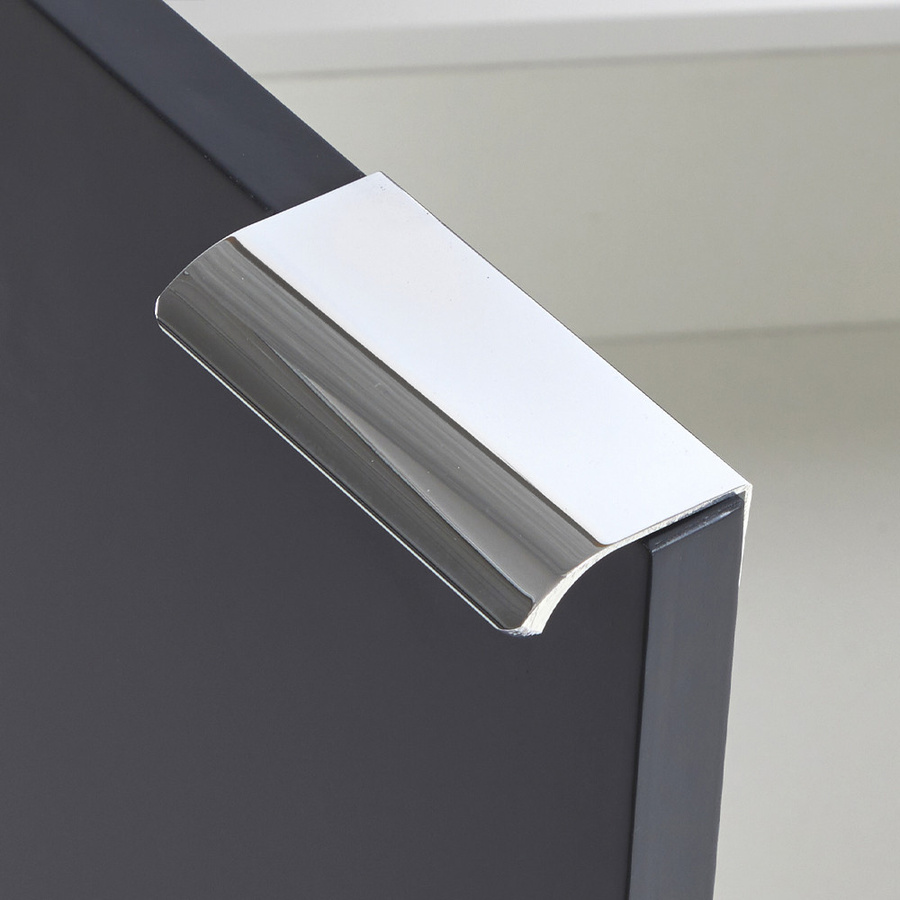 Hudson Reed Fingergriff für Badezimmermöbel aus Zinklegierung in Schwarz oder Silber matt - Bild 1