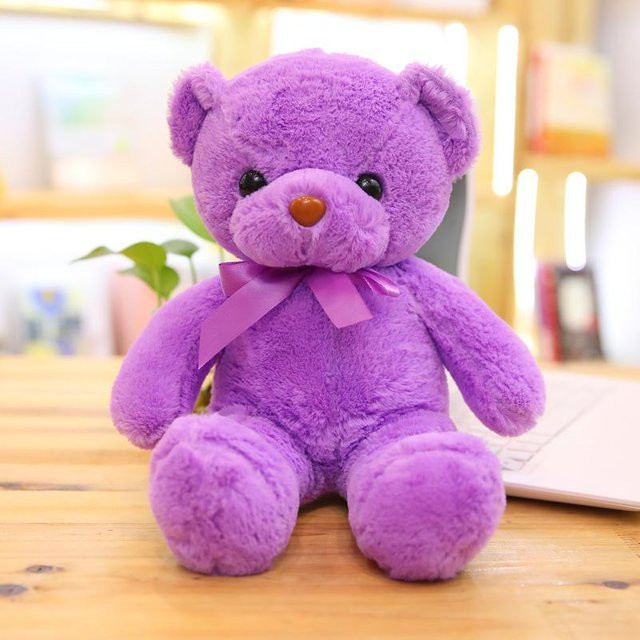 Niedlicher Teddybär Umarmungsbär, Plüschtier, violett - Bild 1