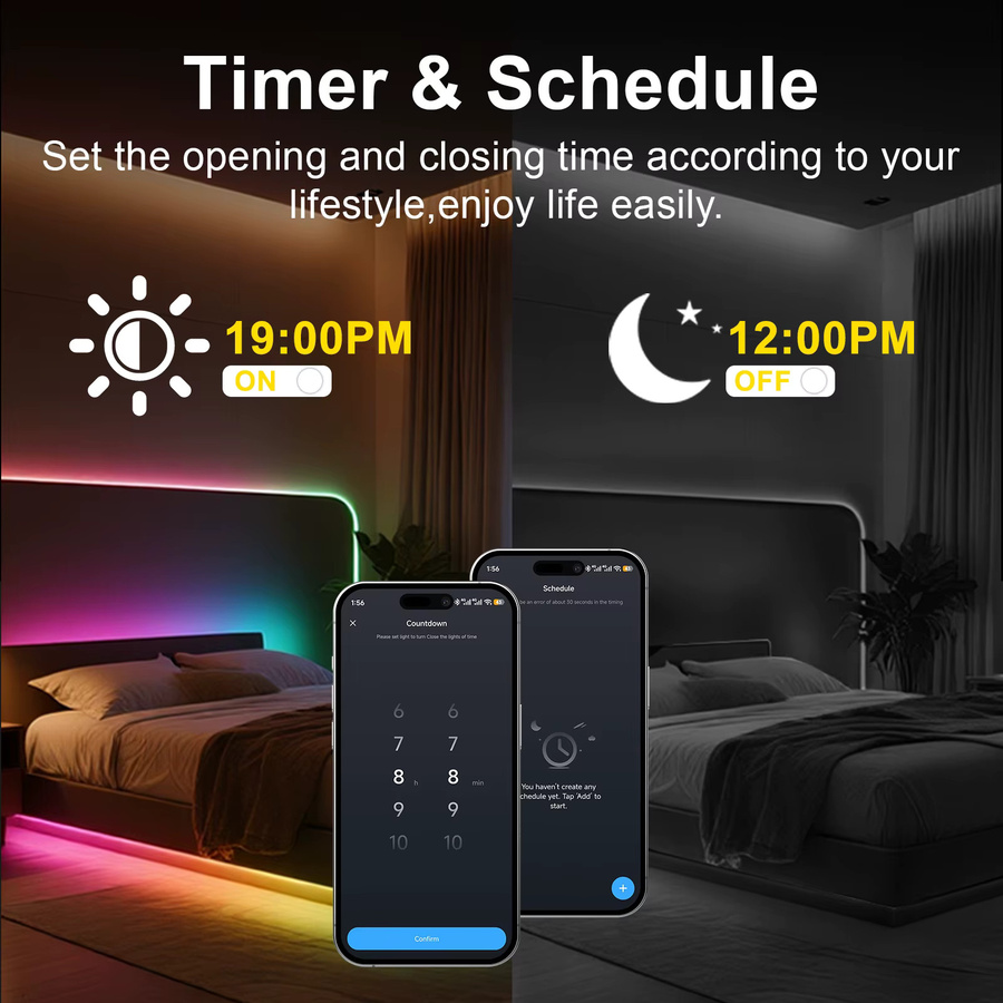 Tuya WiFi Smart LED-Streifen-Controller RGBCCT mit Fernbedienung, dimmbarer SPI LED-Lichtsteuerung für 5-24V, Farbe Weiß - Bild 5