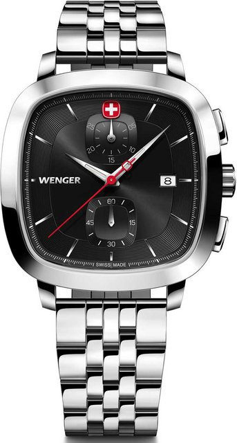 Wenger Chronograph, Quarz, Edelstahl, Schwarz, 40 mm, Herren - Bild 1