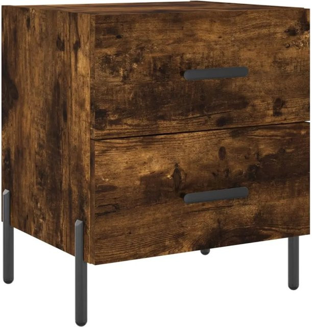 vidaXL Nachttisch in Räuchereiche mit Schubladen, modern, braun, B/T/H: 40 x 35 x 47,5 cm - Bild 1