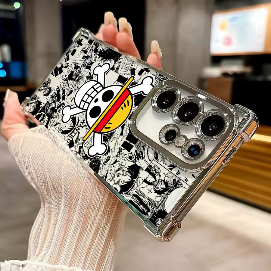 Handyhülle mit Anime One Piece Luffy Logo für Samsung Galaxy S26 Ultra, S25, S24, S23, S21, S20 FE und S25 Plus 5G in Multicolour - Bild 3