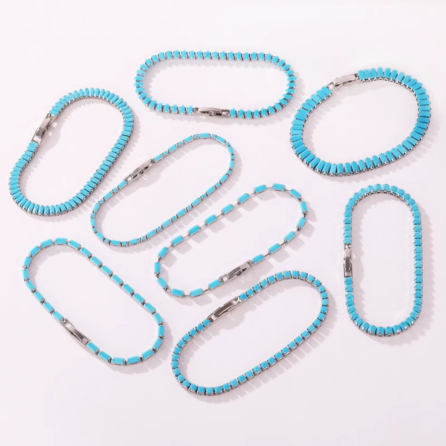 DoreenBeads Armband, Messing, blaue Zirkonia-Steine, Damen, 17 cm - Bild 2