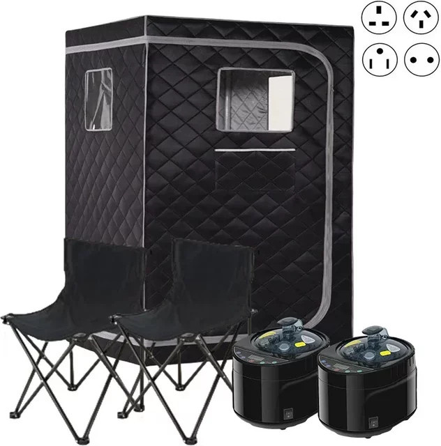 Dampfsauna-Set für dein Home-Spa in Schwarz mit 1500 W Dampfgarer und 4 Liter Fassungsvermögen - Bild 1
