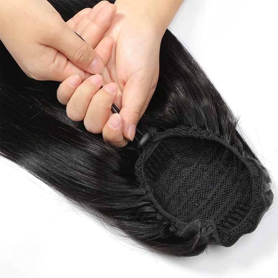 xbeauty Haarverlängerung Pferdeschwanz, 100 g, Schwarz, 100 % Echthaar - Bild 3
