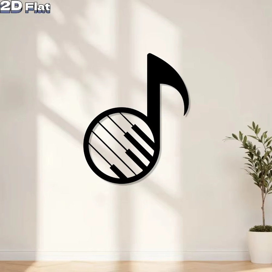 Moderne Klaviertasten-Wandkunst aus Metall von CIFBUY in Schwarz, abstrakte Musikskulptur für Innen- und Außenbereich, B/H: 30,48 x 30,48 cm - Bild 3