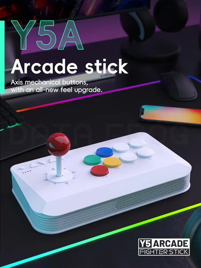DATA FROG Arcade Fight Stick Wireless Game Controller 2.4G Joystick in Weiß für Nintendo Switch, PC, Android, iOS und TV Box - Bild 6