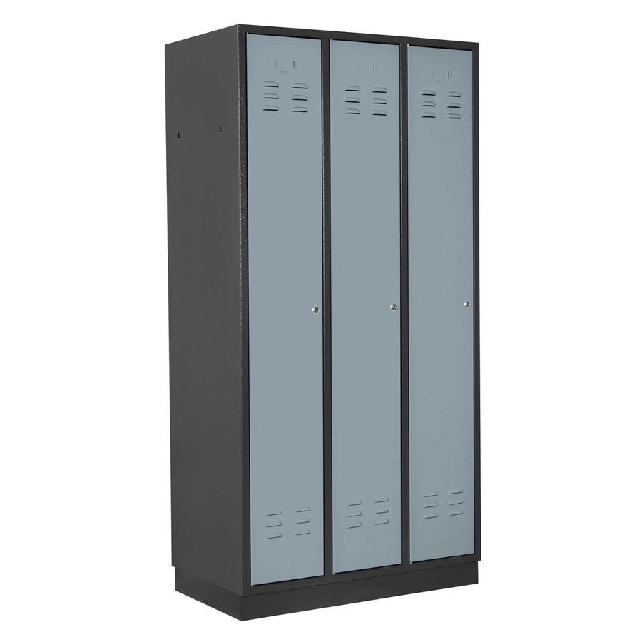 PROREGAL Garderobenschrank Ermine mit 3 Türen in Anthrazitgrau und Silbergrau, H x B x T: 177,5 x 89 x 50 cm - Bild 2