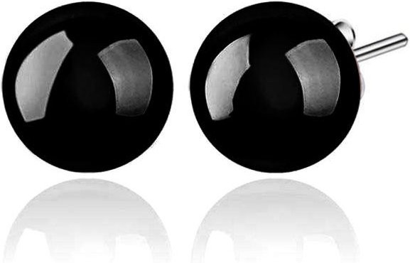 Lucky Star Jewelry Ohrstecker 925 Silber, Achat, Damen, schwarz - Bild 1