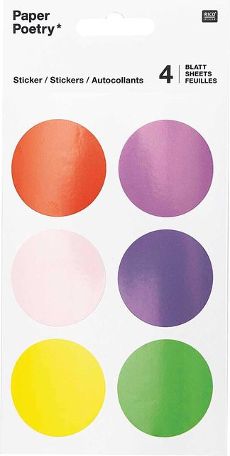 Rico Design Paper Poetry Sticker Kreise bunt, 24 Stück - Bild 1