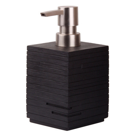 Sanilo Bad-Accessoire-Set Calero Black in Schwarz bestehend aus Seifenspender und WC-Bürste aus Kunststoff