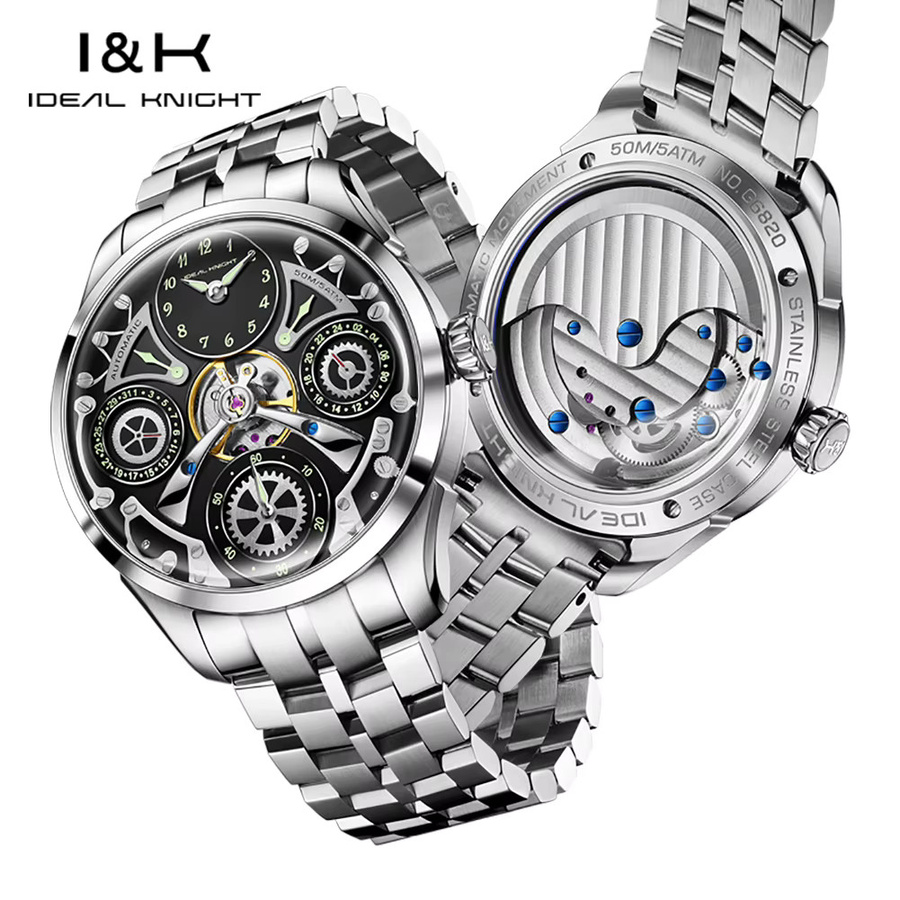 Ideal Knight Armbanduhr, Automatik, Edelstahl, Schwarz, Herren - Bild 2