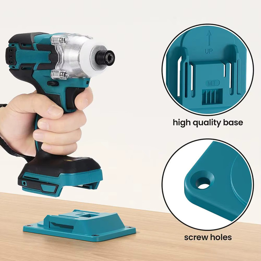 Bohrerhalterung für Makita 18 V Li-Ionen-Bohrer, Wand-Dock-Aufhänger aus Kunststoff in Schwarz und Blau für Garage und Werkstatt - Bild 2